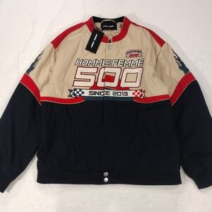 Hommes Femme Men's Varsity Jacket - Red and Black